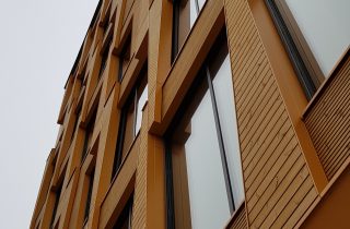 Thermo Pine cladding impregnated with Burnblock